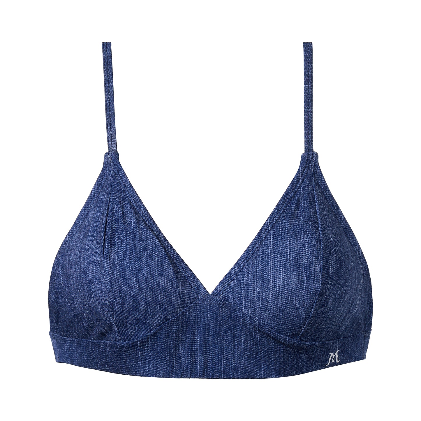 Denim Triangle Bra Top