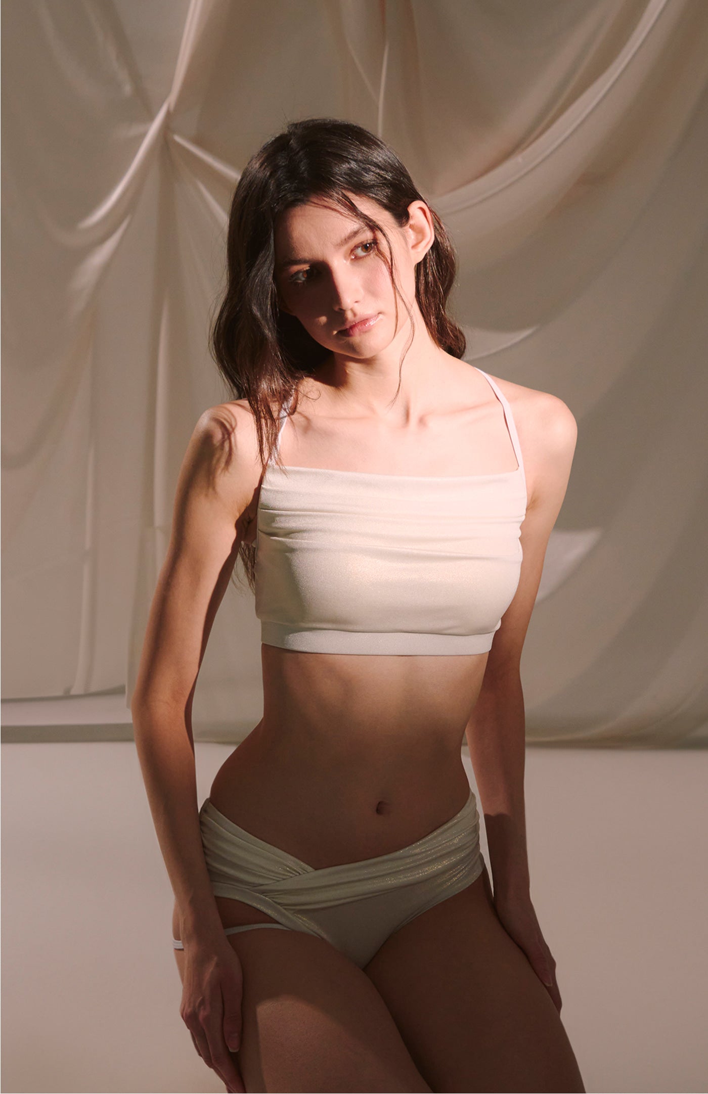 Nyumune Drape Pole Wear Set - Pearl Ivory